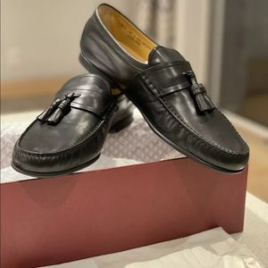 NWT! Bally mens Moccasins shoes black leather US 10.5